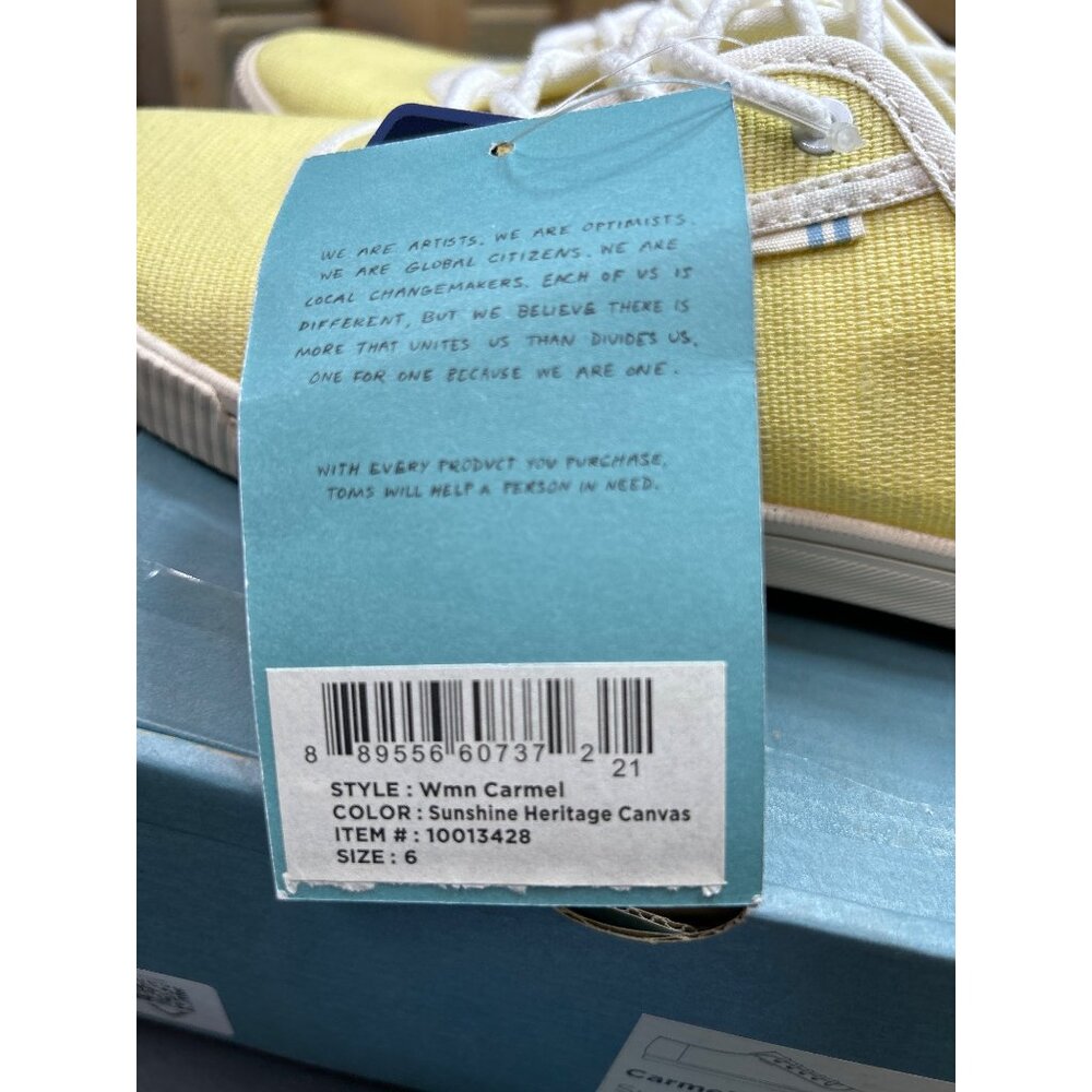 Toms Womens Carmel Sunshine Heritage Canvas Sneakers W6 - Picture 9 of 12